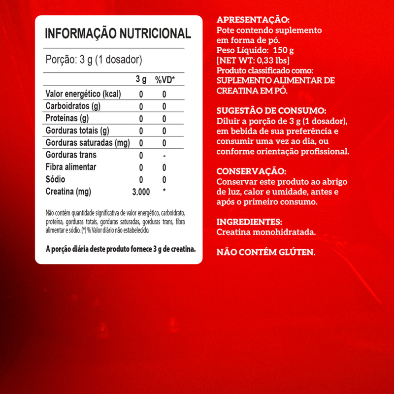 CREATINA 100% PURA 150G HARDCORE INTEGRAL MEDICA